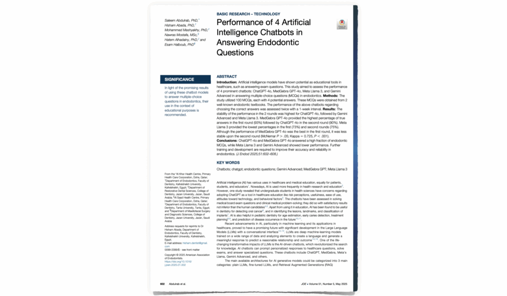 IA  et Endodontie - Dr Brice Riera - Endodontie - Chirurgie Dentaire - cabinet edtm