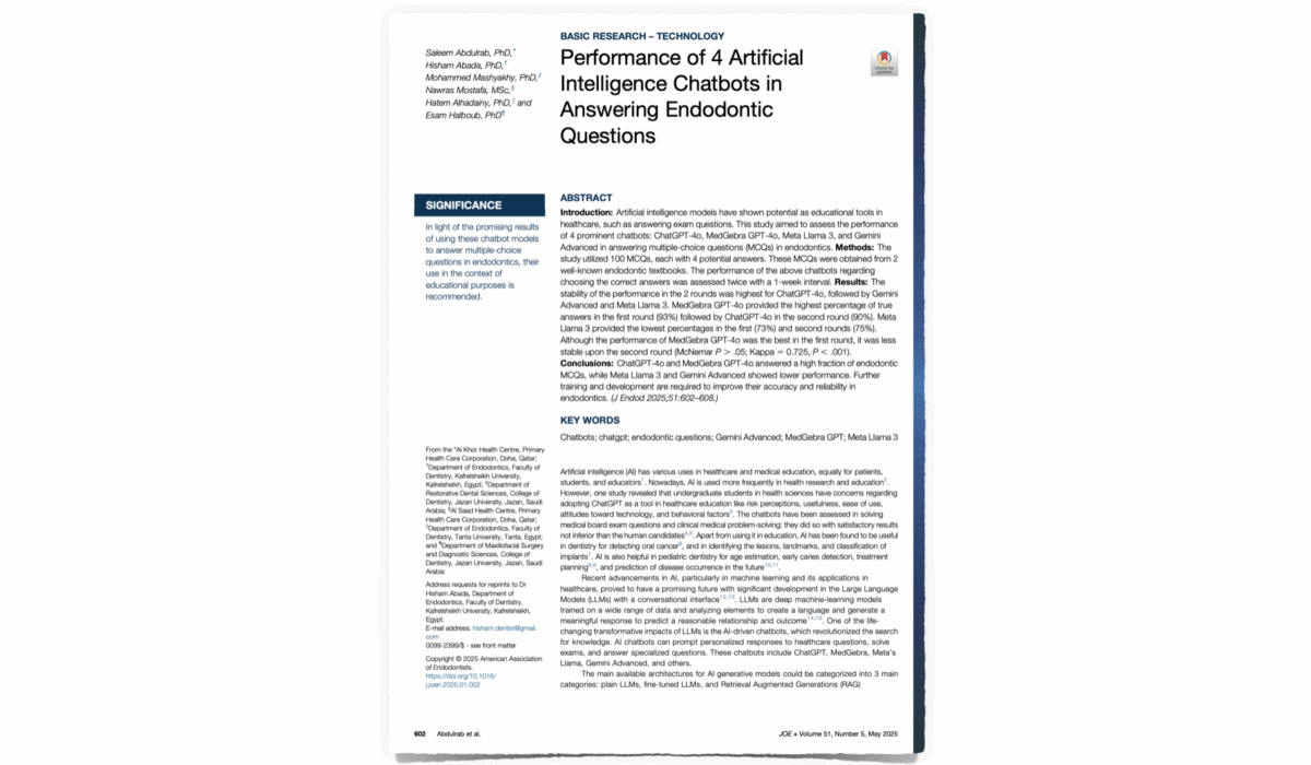 IA et Endodontie - Dr Brice Riera - Endodontie - Chirurgie Dentaire - cabinet edtm