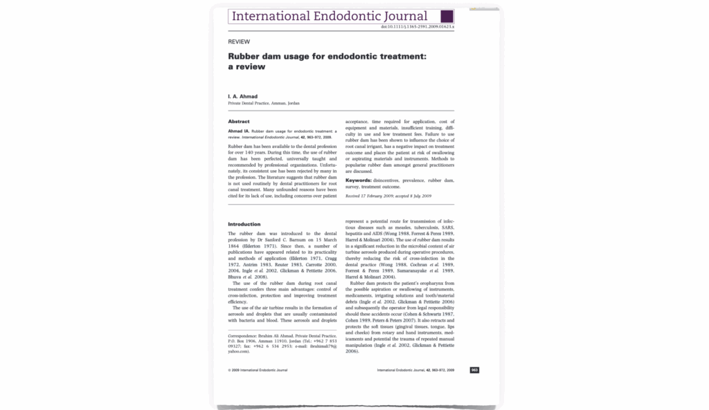 BLOG - Dr Brice Riera - interets utilisation champ operatoire en endodontie