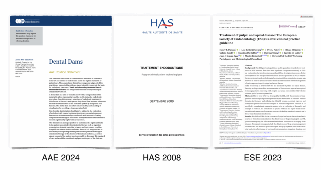 BLOG - Dr Brice Riera - recommandations litterature endodontie - champ operatoire